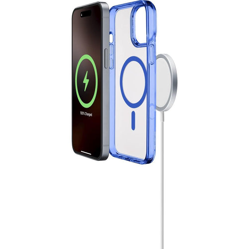 cover iphone 16 pro max blu - trasparente magsafe