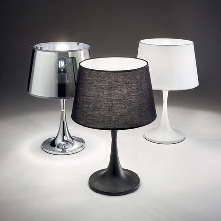 Lampada Da Scrivania-Ufficio Moderna London Metallo Bianco 1 Luce E27 Big