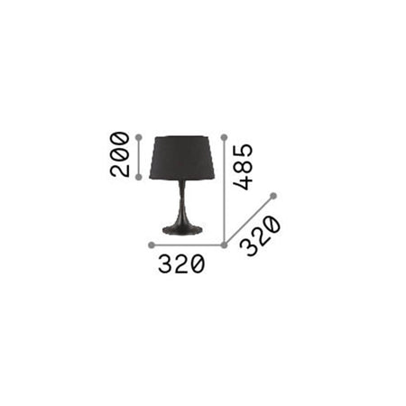 Lampada Da Scrivania-Ufficio Moderna London Metallo Bianco 1 Luce E27 Big