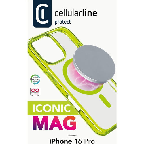 cover iphone 16 pro verde - trasparente magsafe