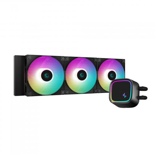 DeepCool LE720 Processore Raffreddatore di liquidi tutto in uno 12 cm Nero 1 pz (DeepCool LE720 Black AIO Cooler, 3x120mm ARGB PWM Fan, Copper Heatsink, Aluminium Radiator, Intel/AMD)