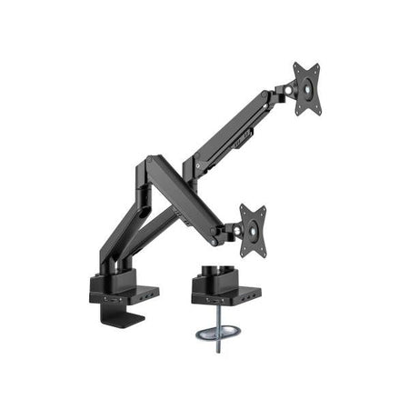 Supporto da Scrivania Doppio Monitor 17-32'' con Molla a Gas e Docking Station 8-in-1