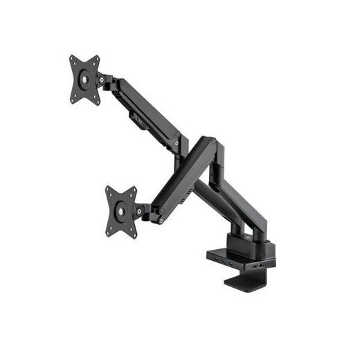 Supporto da Scrivania Doppio Monitor 17-32'' con Molla a Gas e Docking Station 8-in-1