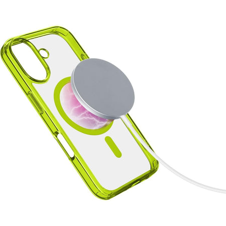 cover iphone 16 verde - trasparente magsafe