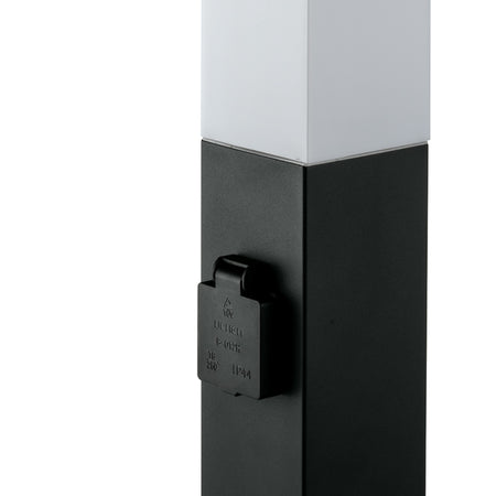 Paletto luce da esterno 60W E27 e prese schuko antracite Plugin