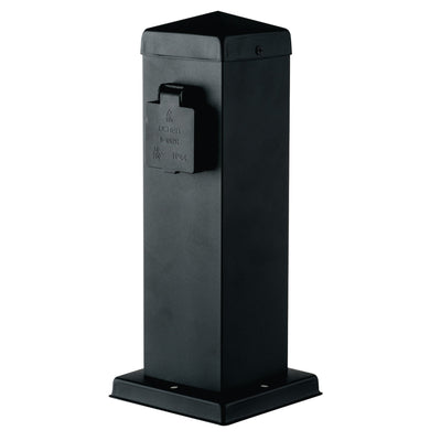 Paletto da esterno con prese schuko antracite Plugin