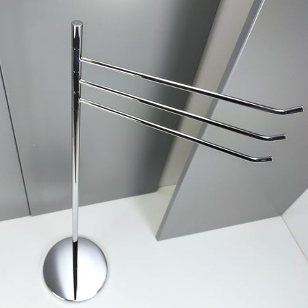 Piantana porta asciugamani bagno con porta salviette orientabili base rotonda - piantana bagno