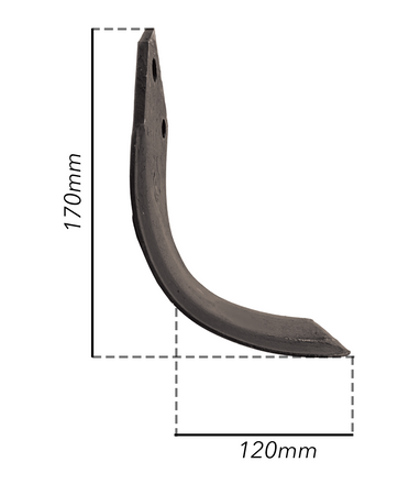 Zappa DX 70x6mm Foro 12,5 Breviglieri, Valpadana confezione da 2 pezzi
