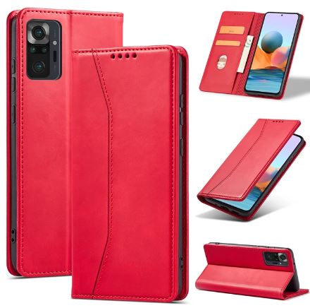 custodia a libro per redmi note 13 pro 5G con porta carte di credito chiusura magnetica rossa