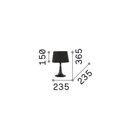Lampada Da Scrivania-Ufficio Moderna London Metallo Bianco 1 Luce E27 Small