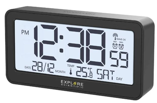 orologio design moderno Display ampio con ora radiocontrollata Doppio allarme e Snooze Temperatura interna