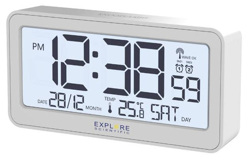 orologio design moderno Display ampio con ora radiocontrollata Doppio allarme e Snooze Temperatura interna