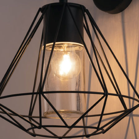 Applique da parete per esterno 60W E27 nera Drax