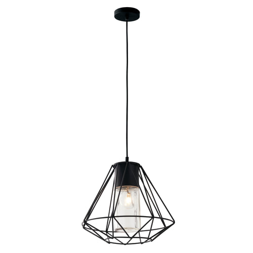 Lampadario a sospensione 60W E27 nero Drax