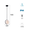 Lampadario a sospensione 60W E27 nero Orb