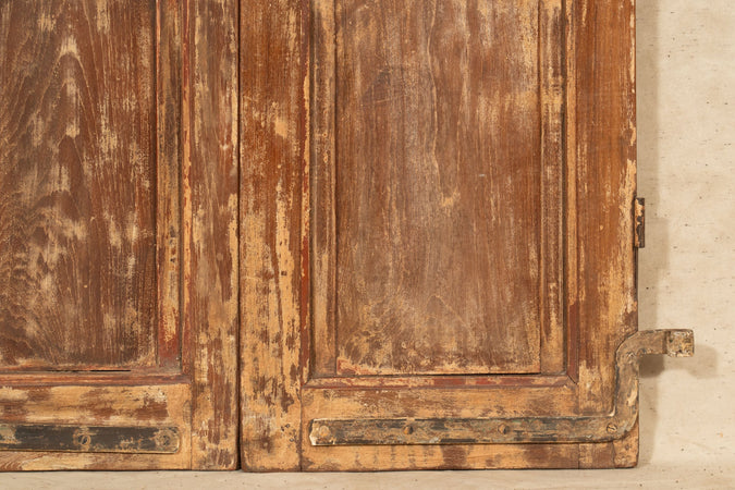 Biscottini Porta portone in legno massello e ferro da interno o da esterno vecchia e antica medievale scorrevole