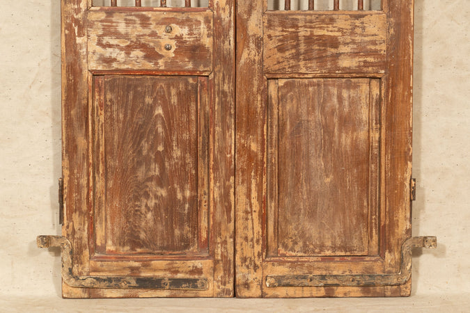 Biscottini Porta portone in legno massello e ferro da interno o da esterno vecchia e antica medievale scorrevole