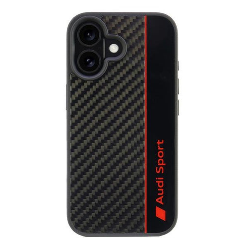 cover audi iphone 16 effetto carbonio nera