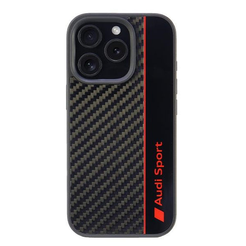 cover audi iphone 16 pro effetto carbonio nera