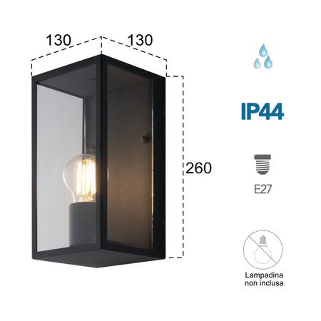 Applique da parete per esterno 60W E27 antracite Gastly