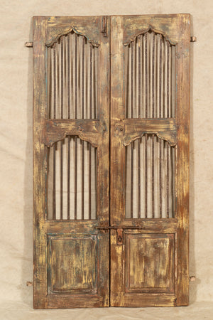 Biscottini Porta portone in legno massello e ferro da interno o da esterno vecchia e antica medievale scorrevole