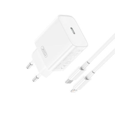 caricabatterie 20w usb-c + cavo lightning  bianco