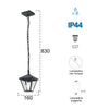 Lampadario a sospensione 60W E27 antracite Libresque