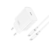 caricabatterie 20w usb-c + cavo usb-c  bianco
