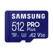 Samsung PRO Plus microSD Memory Card 512GB [2023], USB Card Reader incluso (Samsung SAMSUNG PRO Plus microSD 512GB)