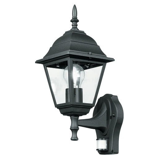 Applique da parete per esterno 60W E27 con sensore nera Paris Sense