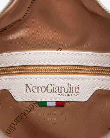 Nero Giardini borsa hobo da donna in materiale tecnico bianco