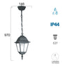 Lampadario a sospensione 60W E27 nero Paris