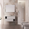 Mobile bagno sospeso 90cm Larice bianco, lavabo ceramico MOOD-755