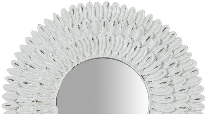 Biscottini Specchiera da appoggio diam.L21xPR3 cm finitura bianco anticato. Realizzata