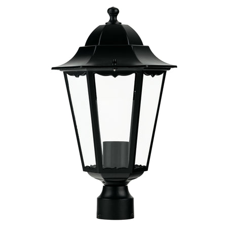 Lanterna testa per palo da esterno 60W E27 nera London