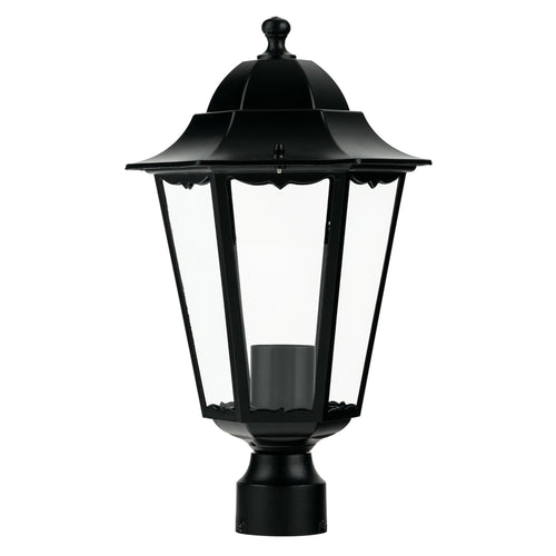 Lanterna testa per palo da esterno 60W E27 nera London
