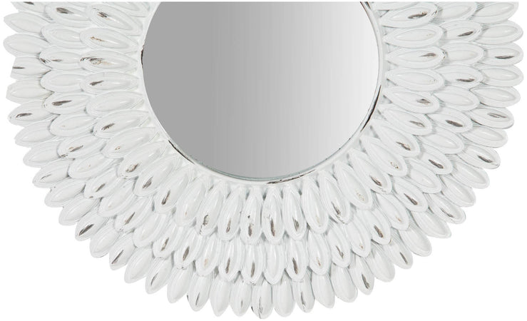 Biscottini Specchiera da appoggio diam.L21xPR3 cm finitura bianco anticato. Realizzata