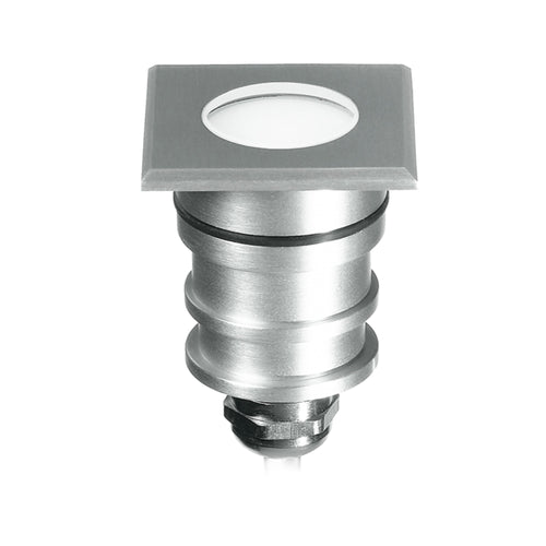 Segnapassi da incasso 3W a led 3000K nickel Stomp Square