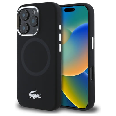 cover lacoste iphone 16 pro max nera magsafe compatibile