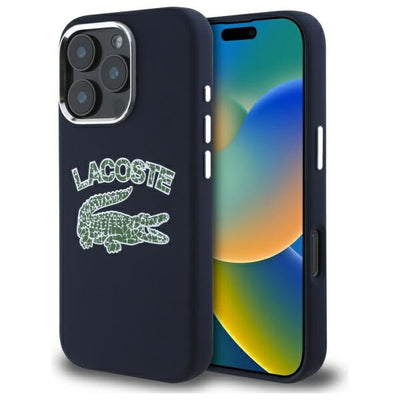 cover lacoste iphone 16 pro max blu magsafe compatibile