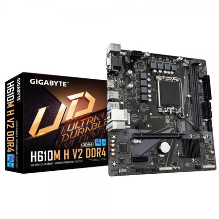 GIGABYTE H610M H V2 DDR4 Scheda madre - Supporta processori Intel Core 14th CPUs, 6+1+1 Hybrid Digital VRM, up to 3200MHz DDR4 [OC], 1xPCIe 3.0 M.2, GbE LAN, USB 3.2 Gen 1 (Gigabyte H610M H V2 DDR4 -