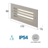 Segnapassi da incasso 6W a led con griglia nickel Flank