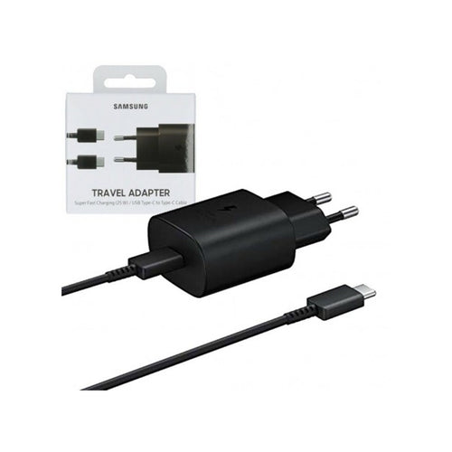caricabatterie 25w usbc + cavo usb-c  nero