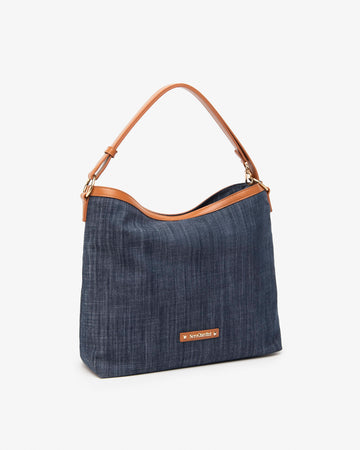 Nero Giardini borsa hobo da donna in jeans e cuoio E543906D214