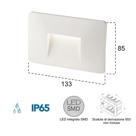 Segnapassi da incasso 3W a led bianco Blink