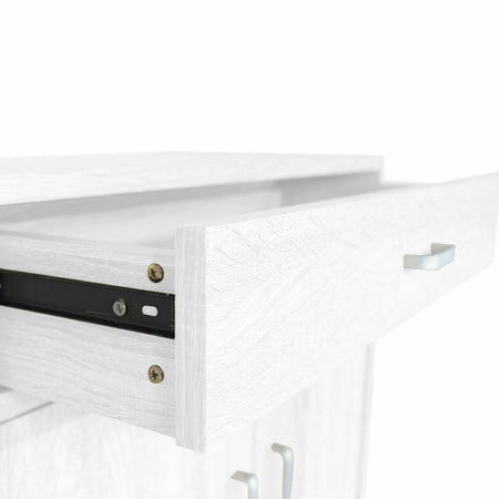Mobile Multiuso in Legno 2 Ante 1 Cassetto 4 Ripiani Porta Scarpe 63x33H95cm Bianco
