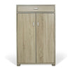 Mobile Multiuso in Legno 2 Ante 1 Cassetto 4 Ripiani Porta Scarpe 63x33H95cm Quercia