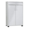 Mobile Multiuso in Legno 2 Ante 1 Cassetto 4 Ripiani Porta Scarpe 63x33H95cm Bianco