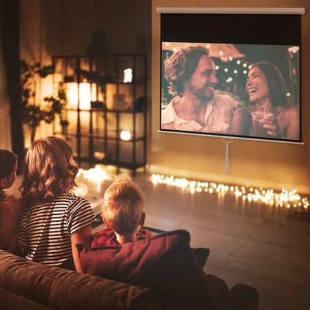 Telo Schermo Proiettore 100" Rapporto 16:9 Fissaggio a Muro e Soffitto Casa Ufficio