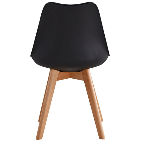 Kit 4 Sedie da Pranzo Poltrona in Pelle Ecologica e Legno Casa Ufficio Bar Nero